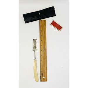 Vintage Durham Duplex Straight Razor in Original Leather Pouch Case & Blades